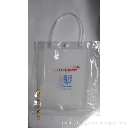 TC cotton bag transparent PVC for Wine with Handle